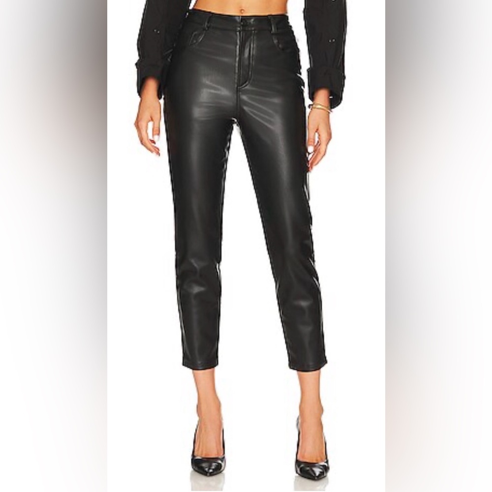 NWT LBLC THE LABEL Robin Vegan Leather Pant in Black Sz Medium